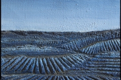 Tierra arada azul (óleo con serrín sobre lienzo sobre madera 48x40)